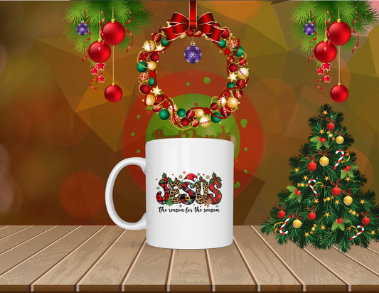 Jesus is the reason for the season holiday coffee cup