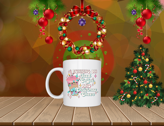 Running on iced coffee and Christmas cheers coffee mug ￼