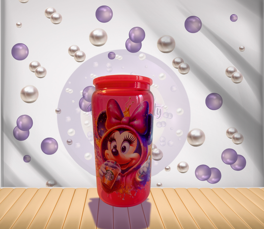 Minnie Mouse Iced Coffee Pink Jelly Glass